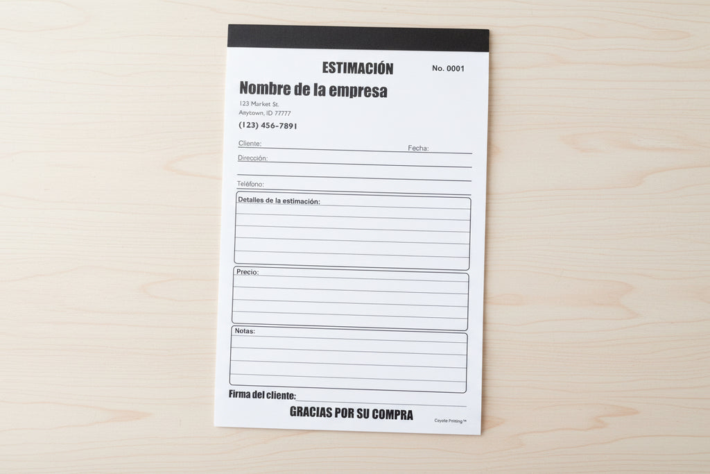 Formulario de estimación