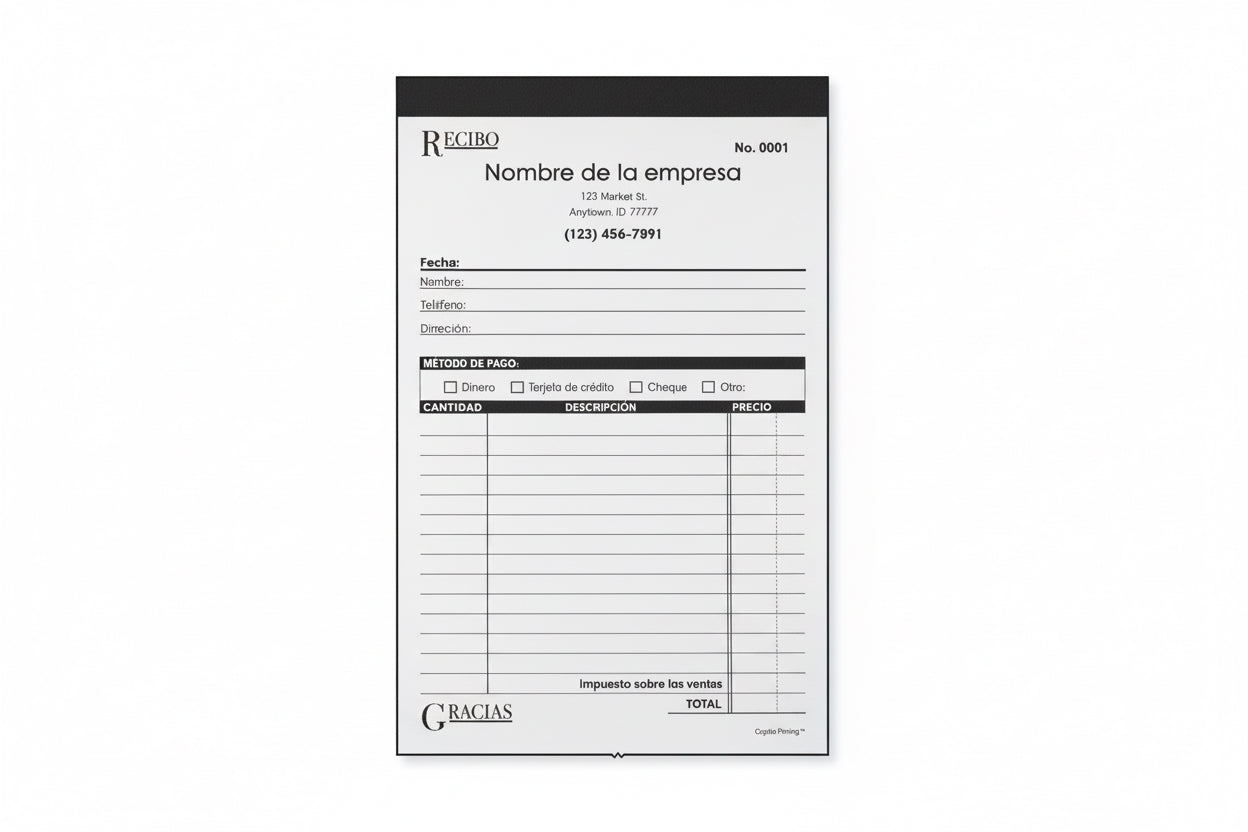 Formulario de recibo